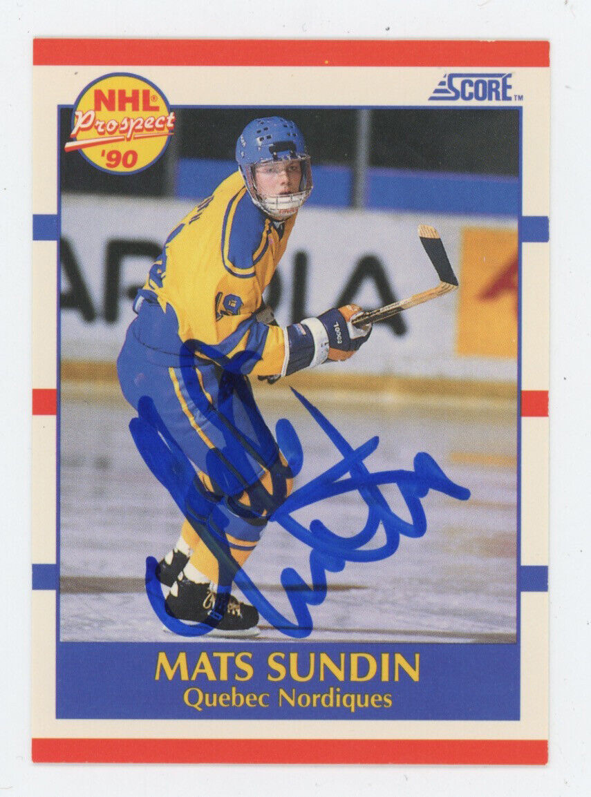 Mats Sundin 1990 Score Rookie Card #398 with B&E Hologram A