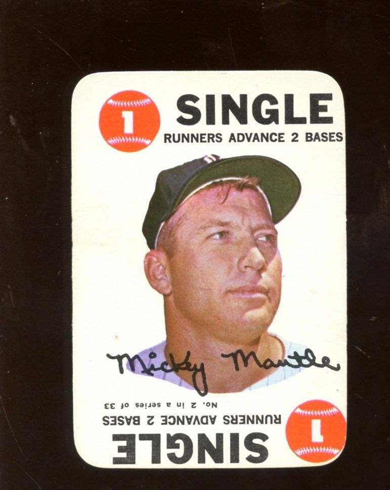 1968 Topps Game Baseball Card Insert #2 Mickey Mantle New York Yankees