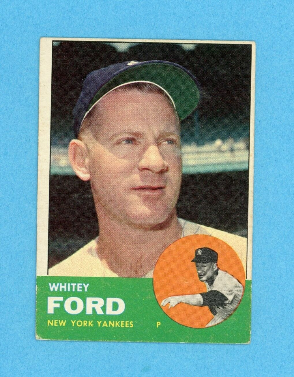 1963 Topps #446 Whitey Ford New York Yankees Baseball Card EX o/c