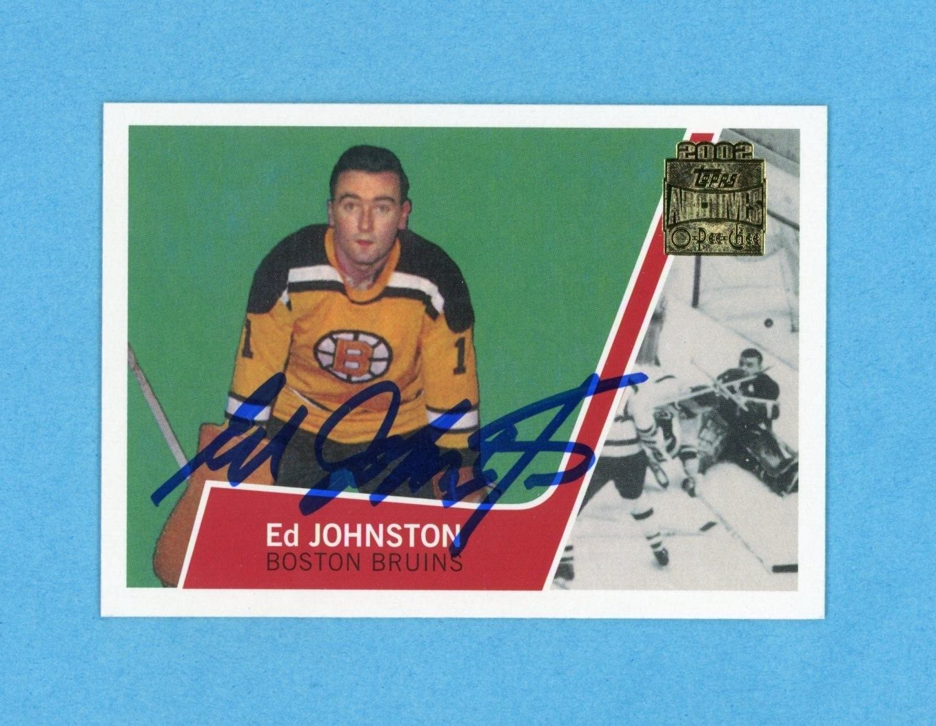 Ed Johnston 2001-02 Topps/OPC Archives #34 Autographed Hockey Card