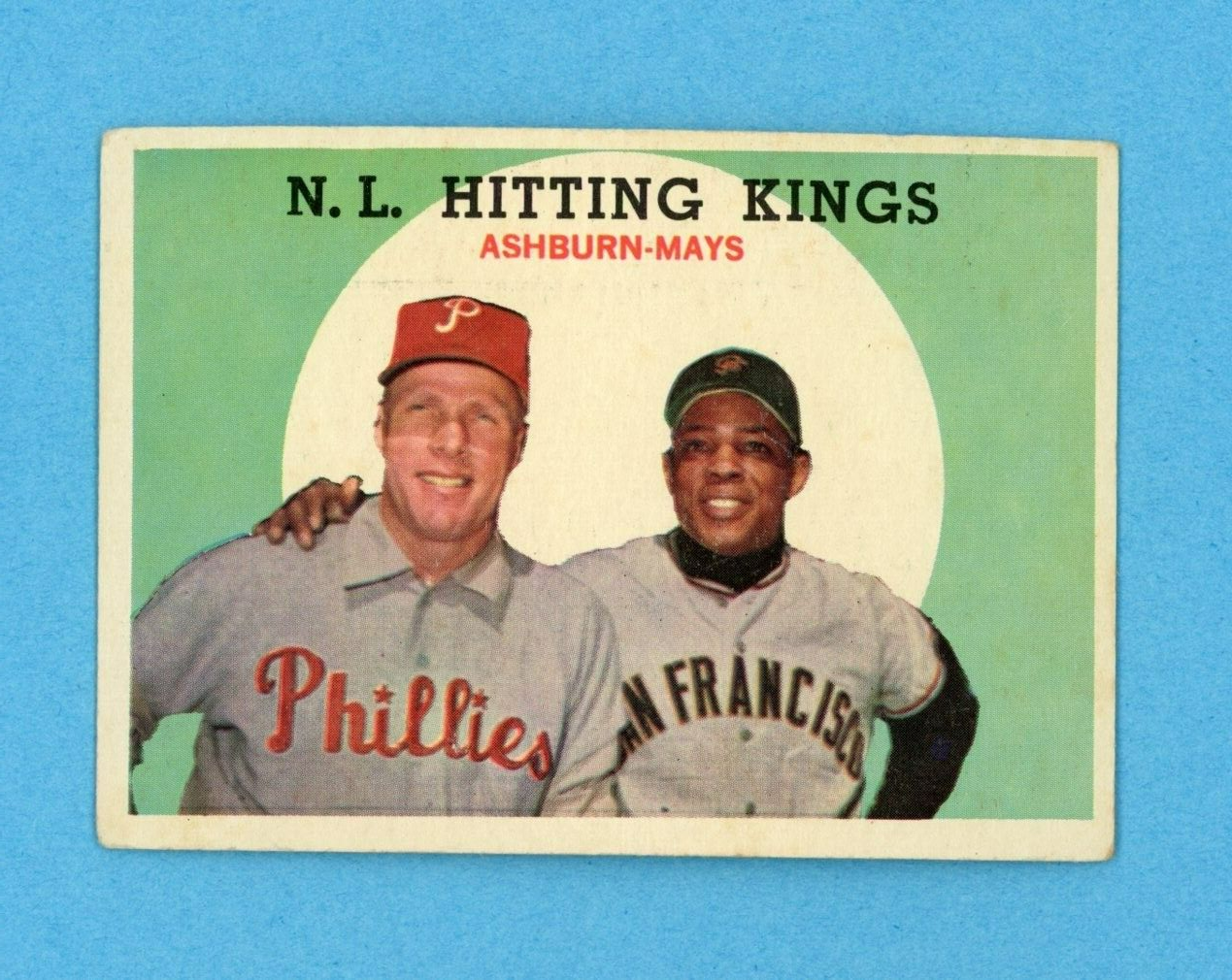 1959 Topps #317 N. L. Hitting Kings Ashburn - Mays Baseball Card Vg/Ex Scr ft