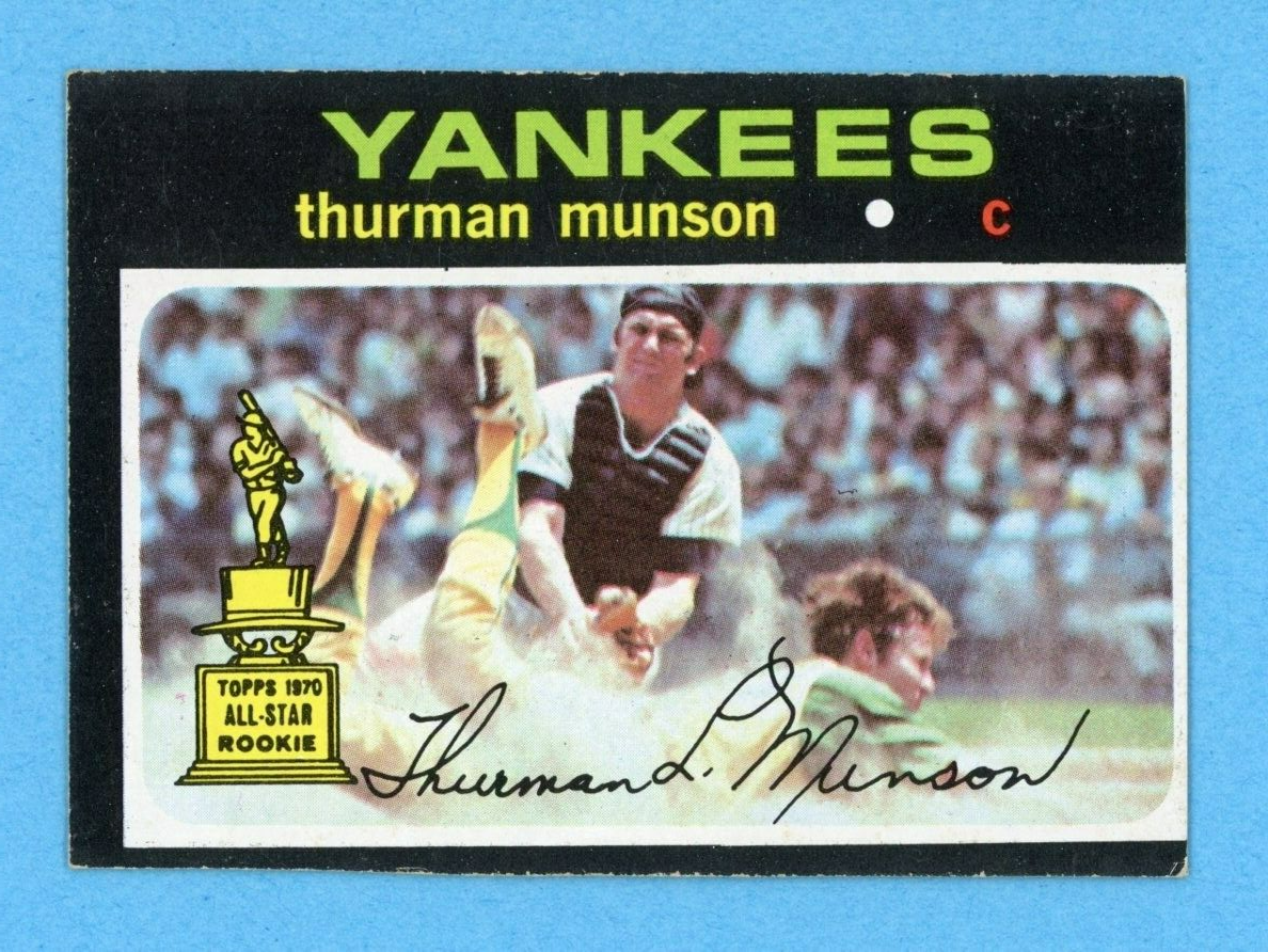 1971 Topps #5 Thurman Munson New York Yankees Baseball Card Ex/Ex+ o/c dia shp