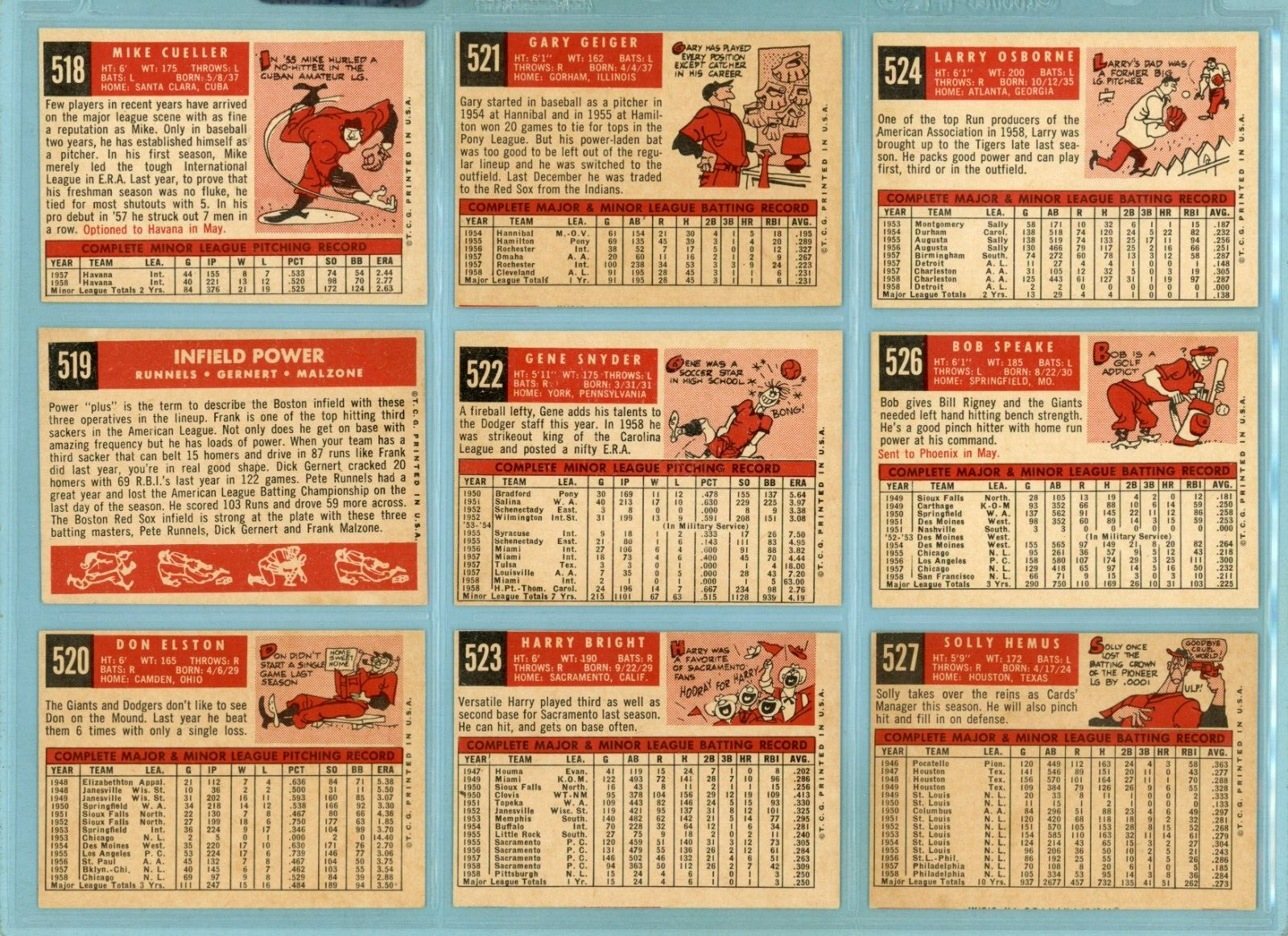 1959 Topps Starter Set Lot of 54 Diff High Number Baseball Cards Ex/Mt - NM o/c