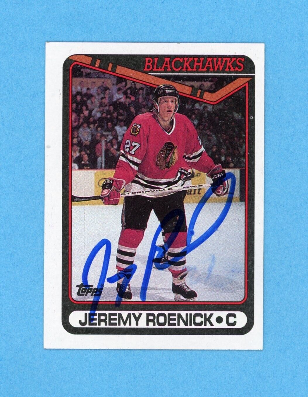 Jeremy Roenick Signed 1990 Topps Card #7 • Auto w B&E Hologram