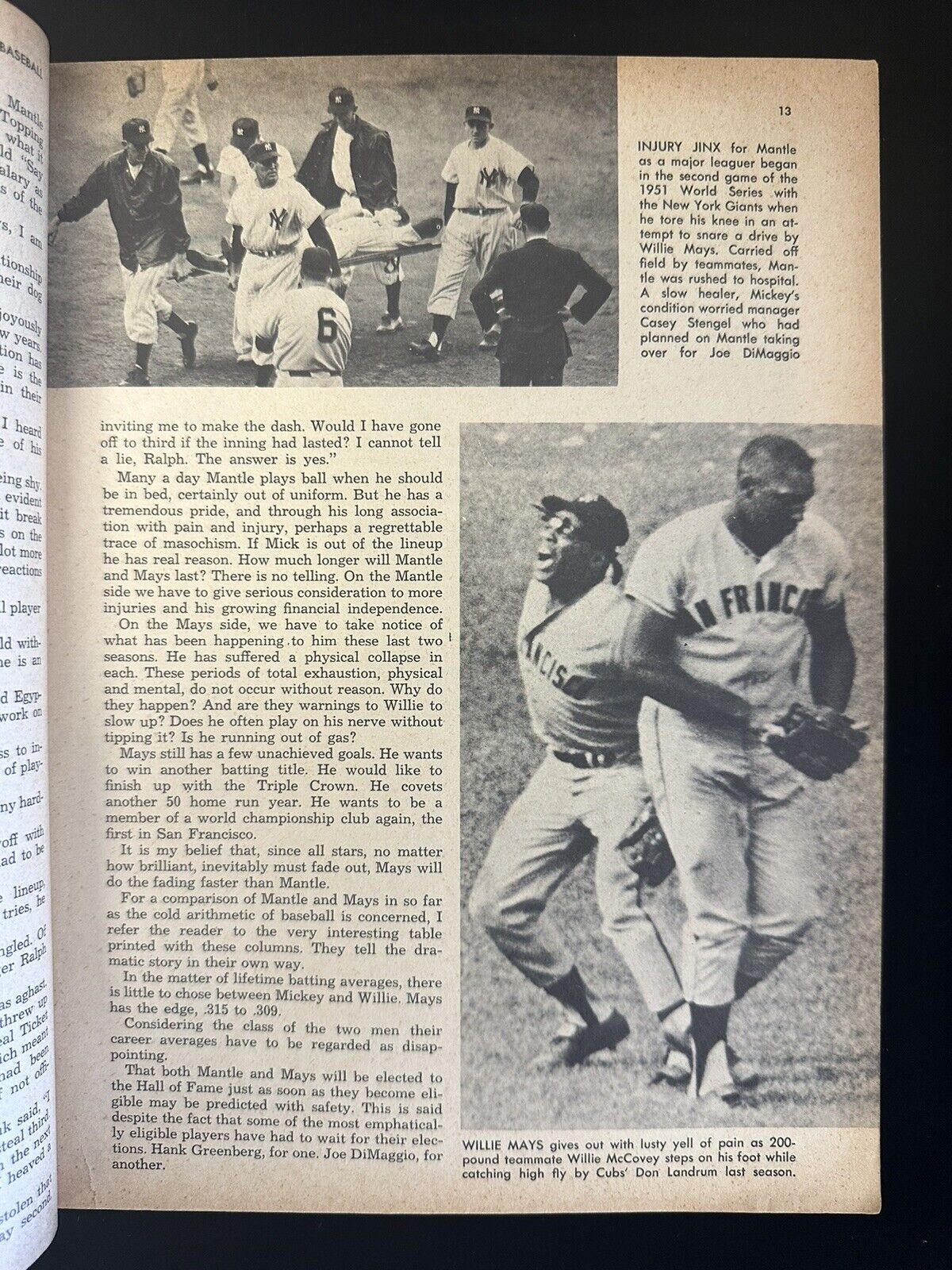 1964 Street and Smith’s Baseball Yearbook Mickey Mantle New York Yankees VG