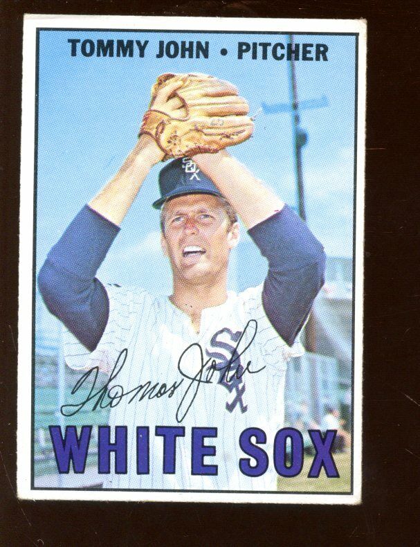 1967 Topps #609 Tommy John White Sox High Number Baseball Card Vg-Ex app few wrk