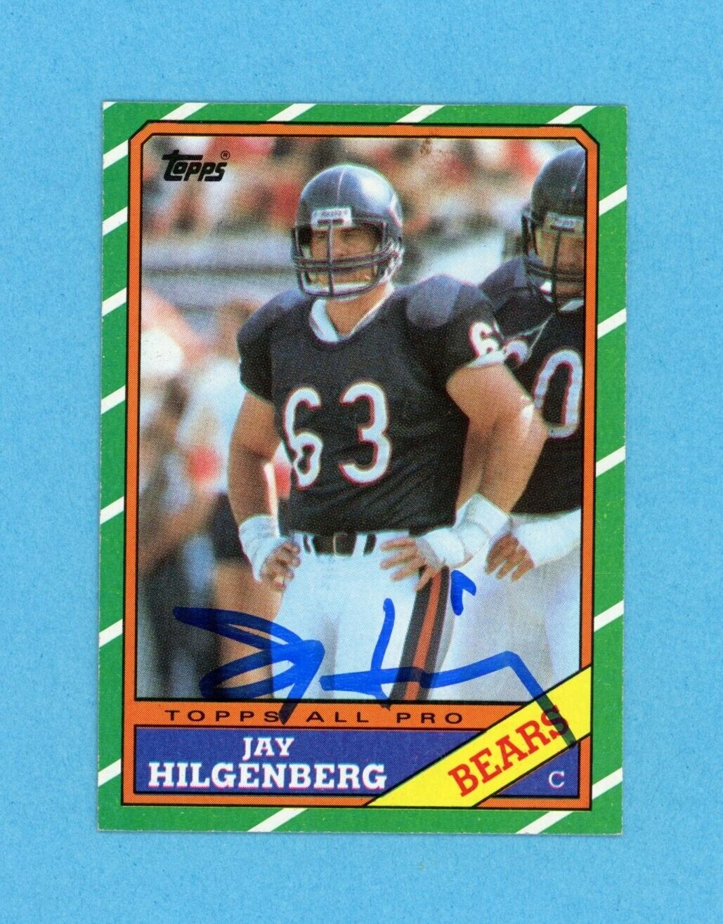 Jay Hilgenberg Chicago Bears Rookie 1986 Topps #17 Autographed Football Card