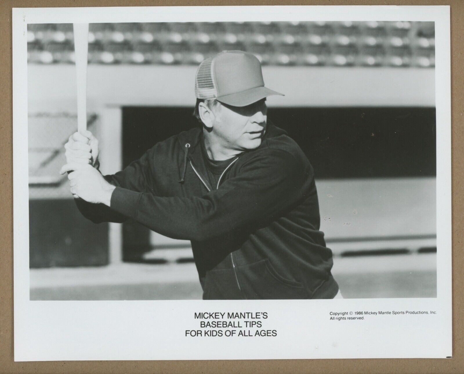 Original Mickey Mantle 1986 Baseball Tips for Kids...  Promo 8x10 Press Photo