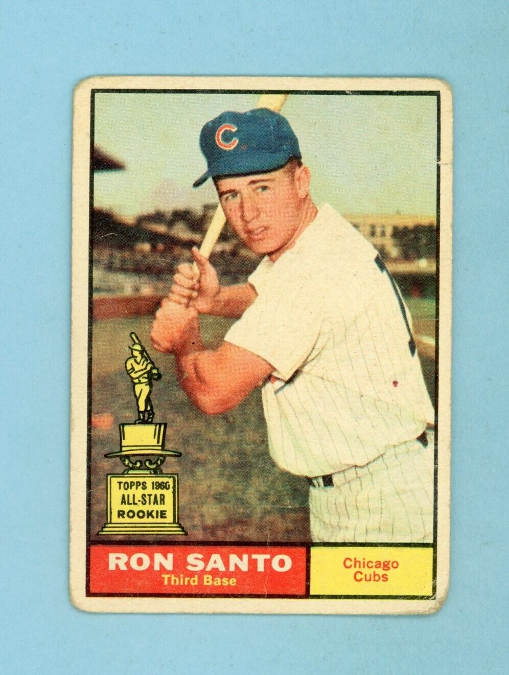 1961 Topps #35 Ron Santo Chicago Cubs Rookie Baseball Card Low Grade