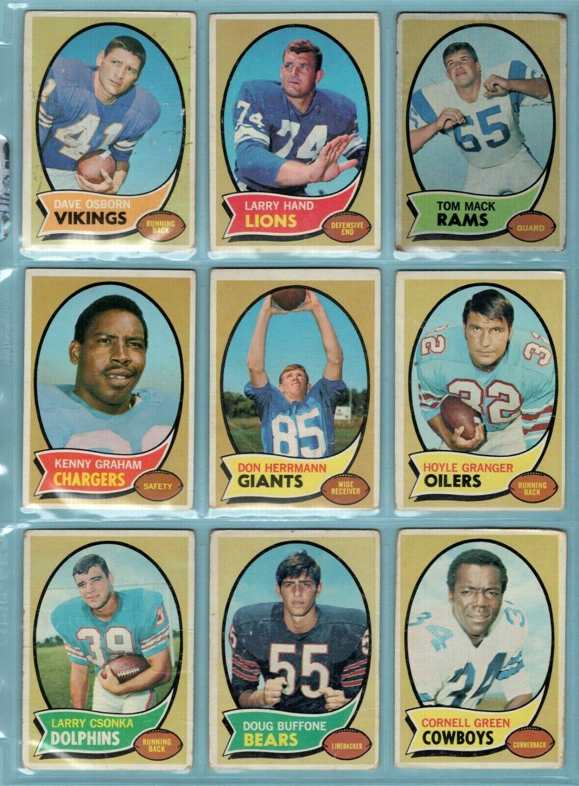 1970 Topps Starter Set Lot of 94 Different Football Cards Low Grade