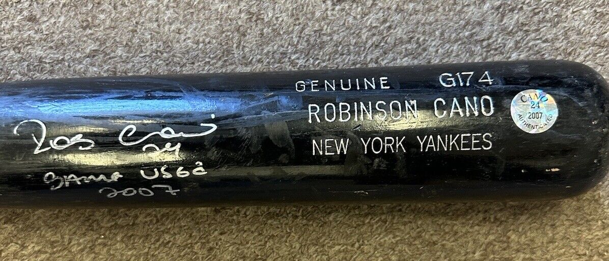 2007 Robinson Cano NY Yankees GAME USED SIGNED Louisville Slugger Bat w/ Holog.