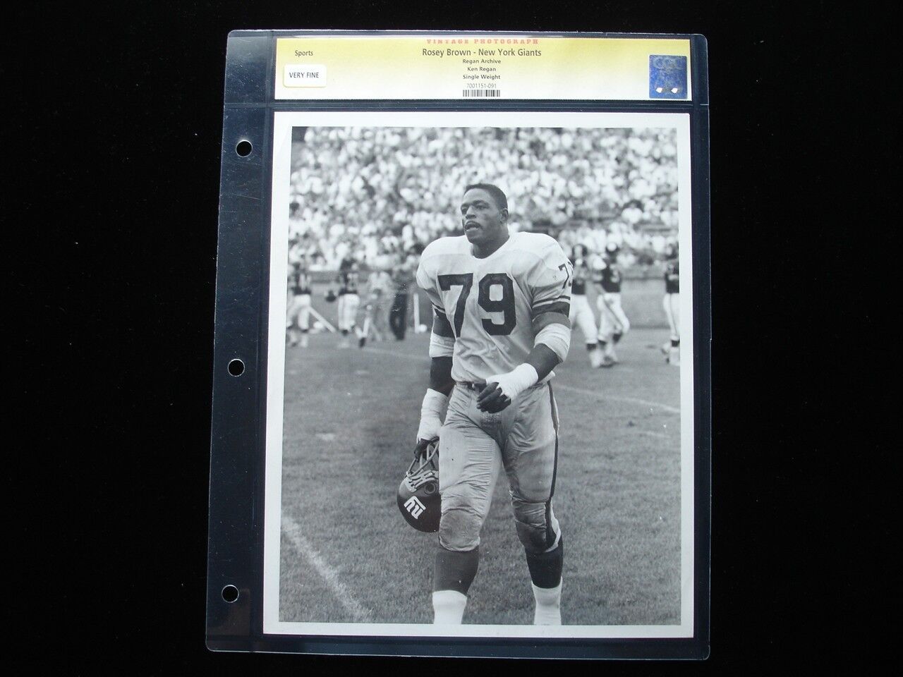 Rosey Brown New York Giants 8" x 10" Black & White Photograph