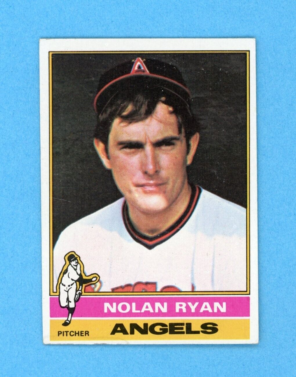 1976 Topps #330 Nolan Ryan California Angels Baseball Card EX+ o/c sta blc