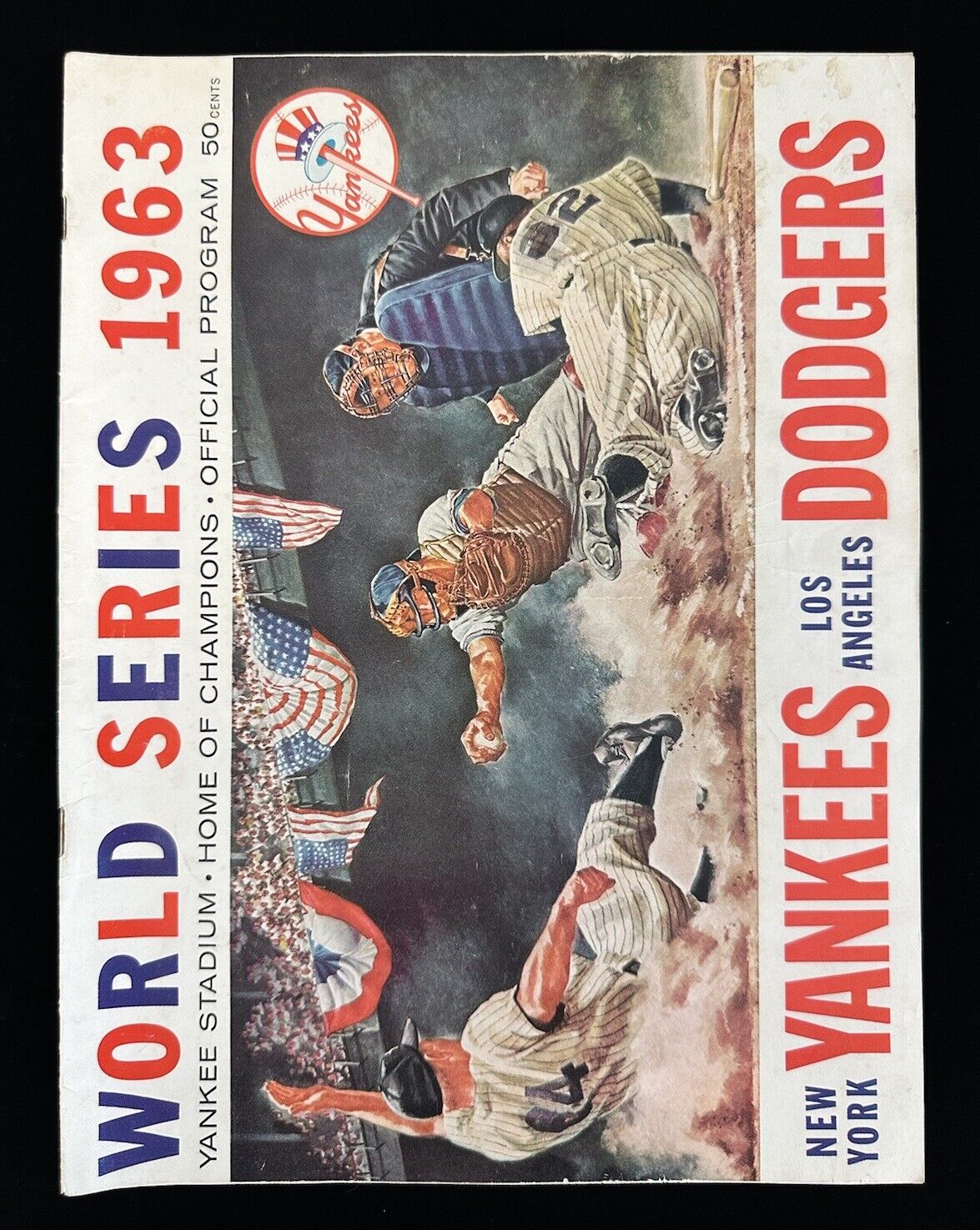 1963 New York Yankees World Series Program vs Los Angeles Dodgers - EX Unscored