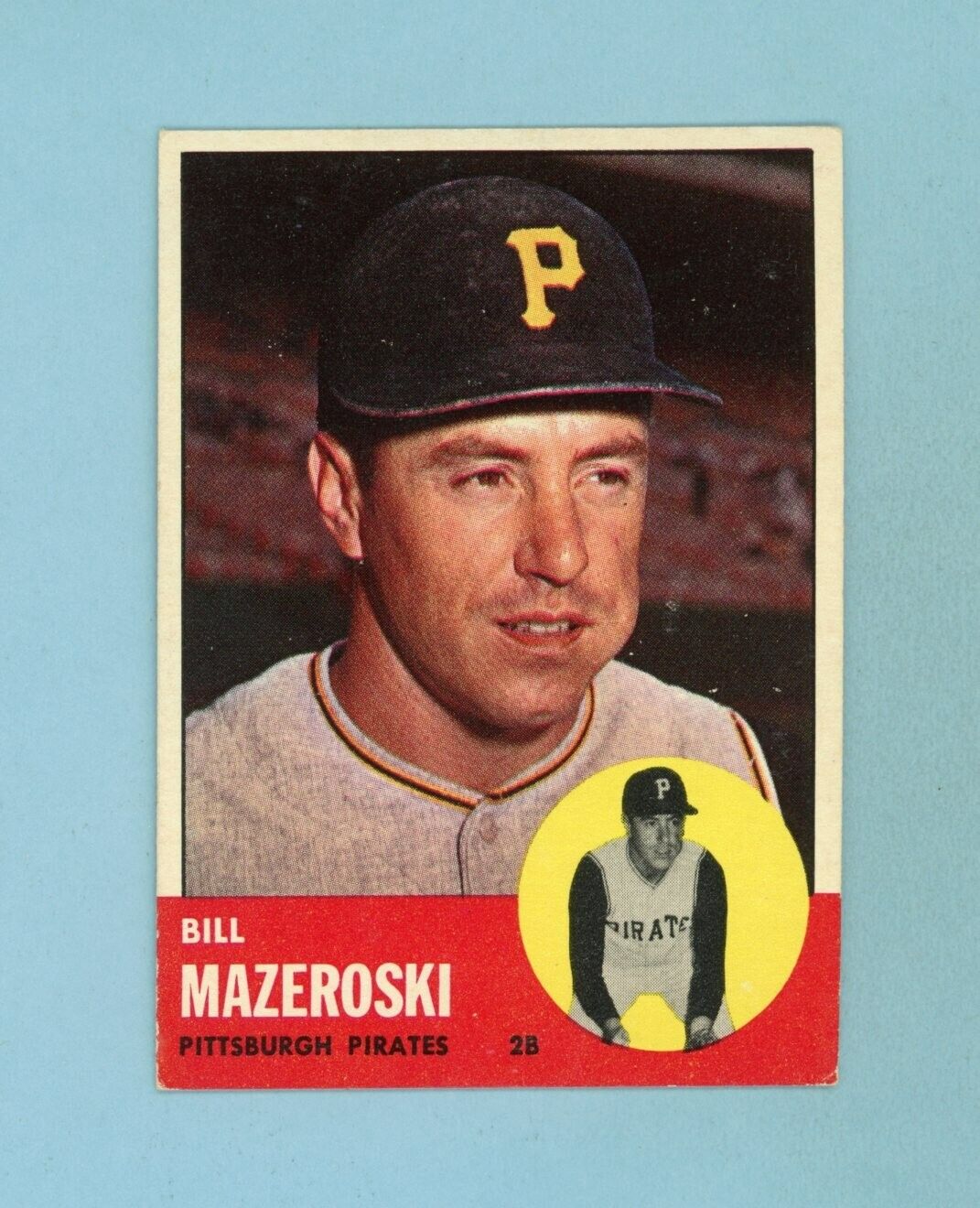 1963 Topps #323 Bill Mazeroski Pittsburgh Pirates Baseball Card EX+-Ex/Mt