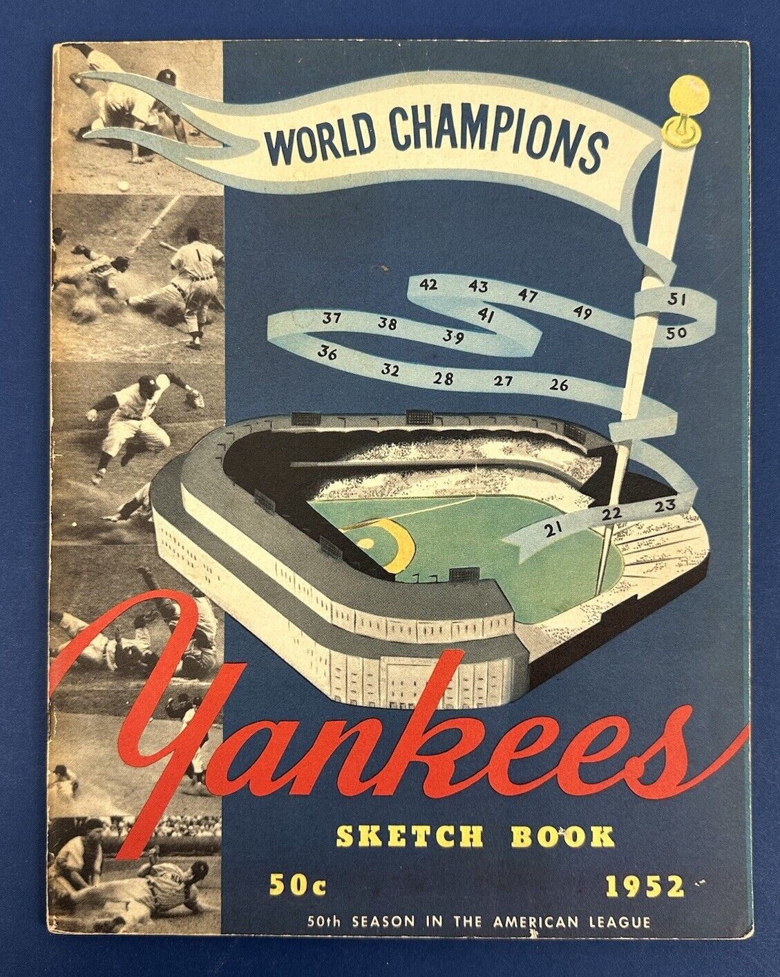 1952 New York Yankees Official Baseball Yearbook w/ Mickey Mantle - Ex