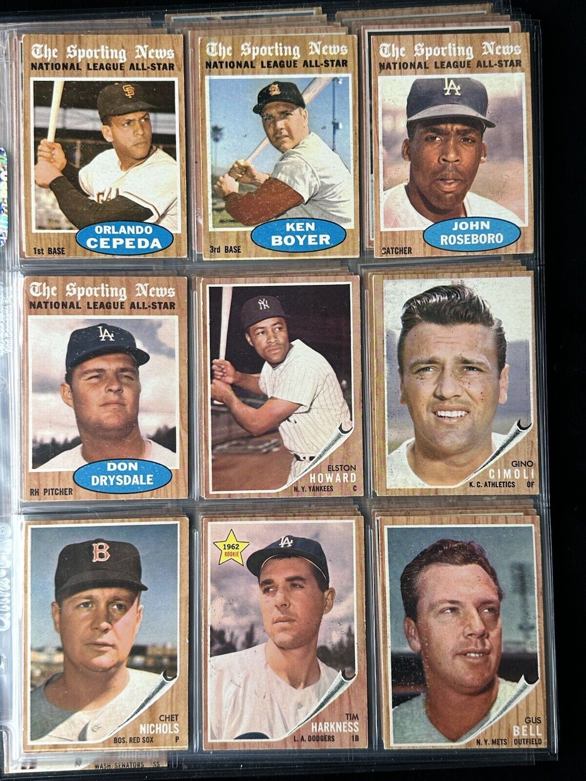 1962 Topps Starter Set Lot of 232 Different Baseball Cards w/Semi Stars Weak EX