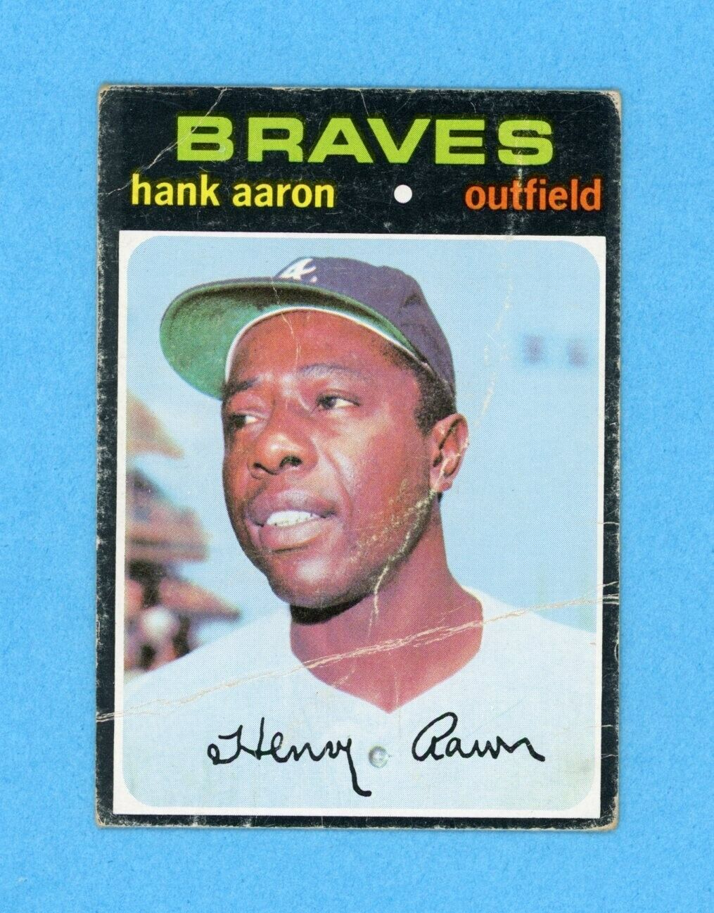 1971 Topps #400 Hank Aaron Atlanta Braves Baseball Card Low Grade