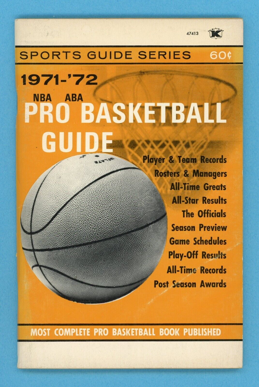 1971-72 Sports Guide Series NBA - ABA Pro Basketball Guide