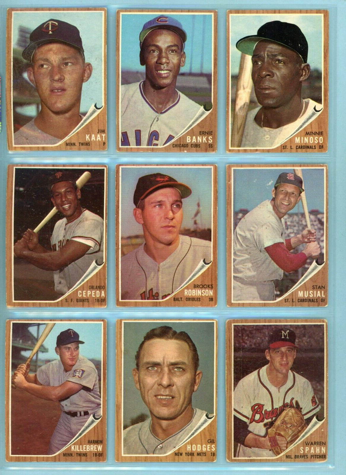 1962 Topps Lot of 15 Different Hall of Famer Baseball Cards Vg - Vg/Ex