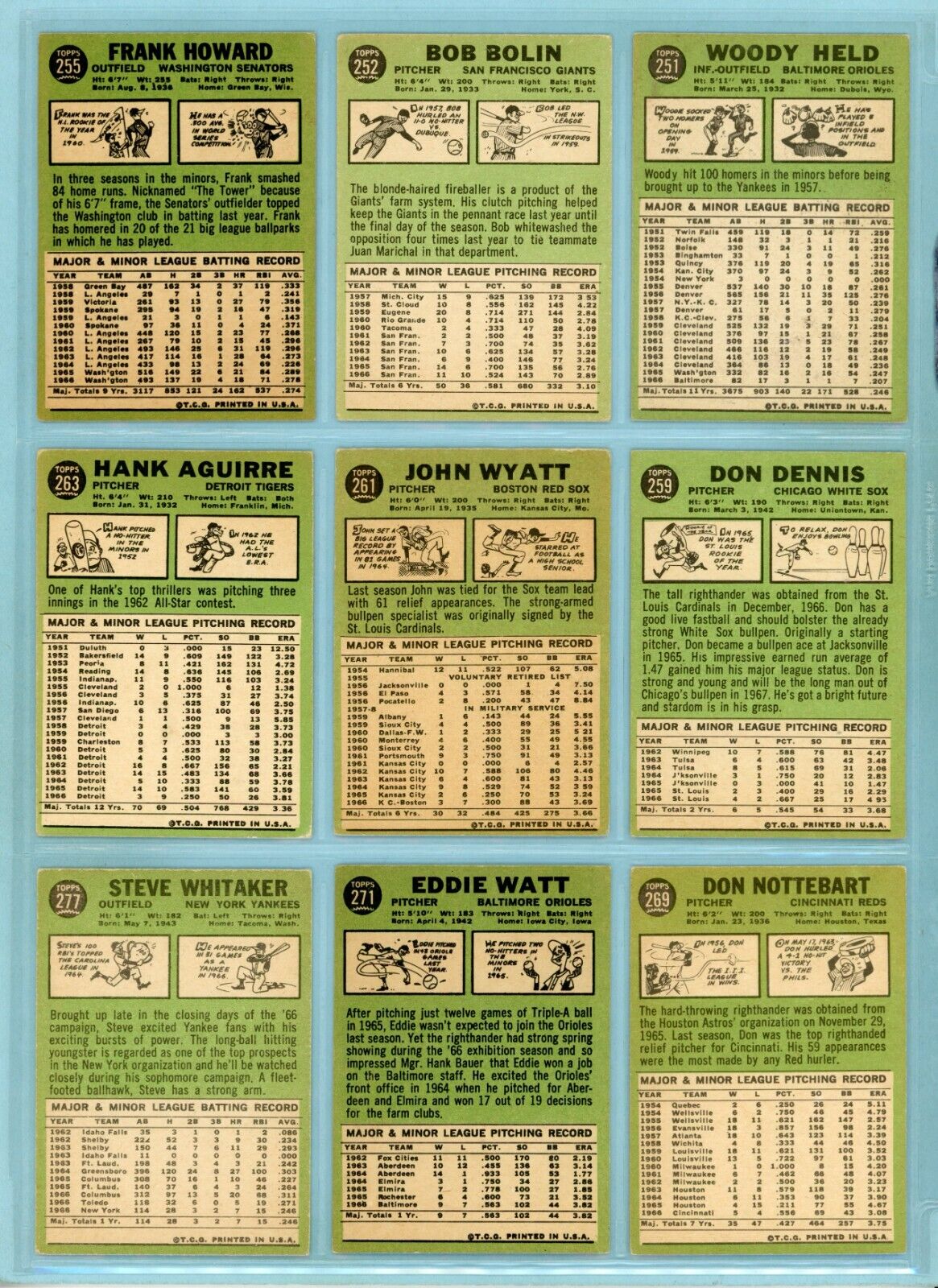 1967 Topps Starter Set Lot of 212 Different Baseball Cards Vg/Ex - EX