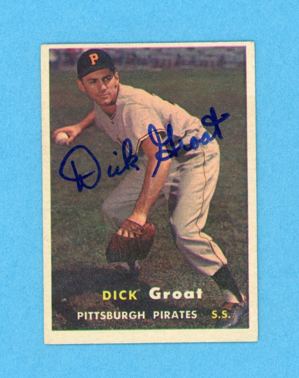 Dick Groat Signed 1957 Topps Card #12 Auto with B&E Hologram