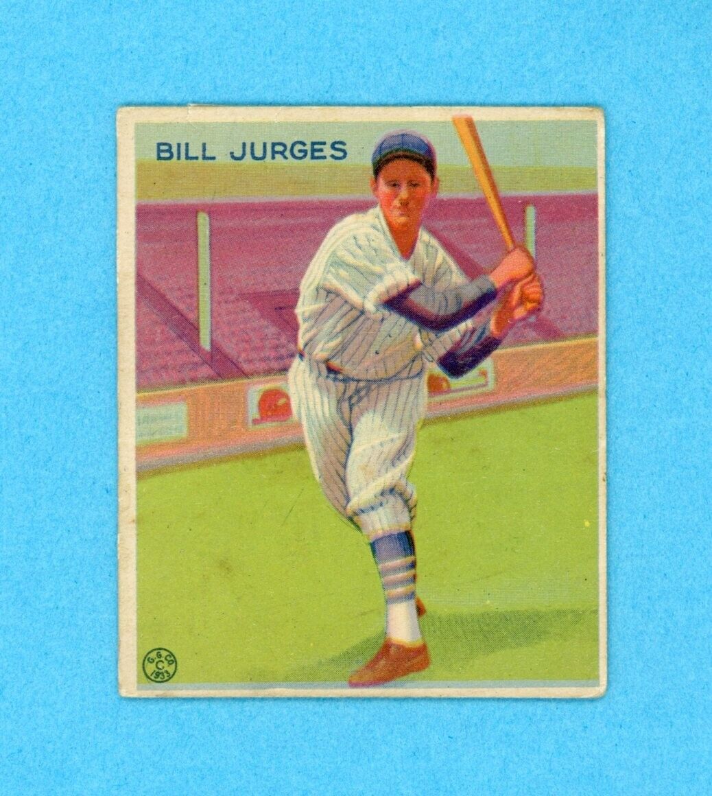 1933 Goudey #225 Bill Jurges Chicago Cubs Baseball Card Vg/Ex app stat