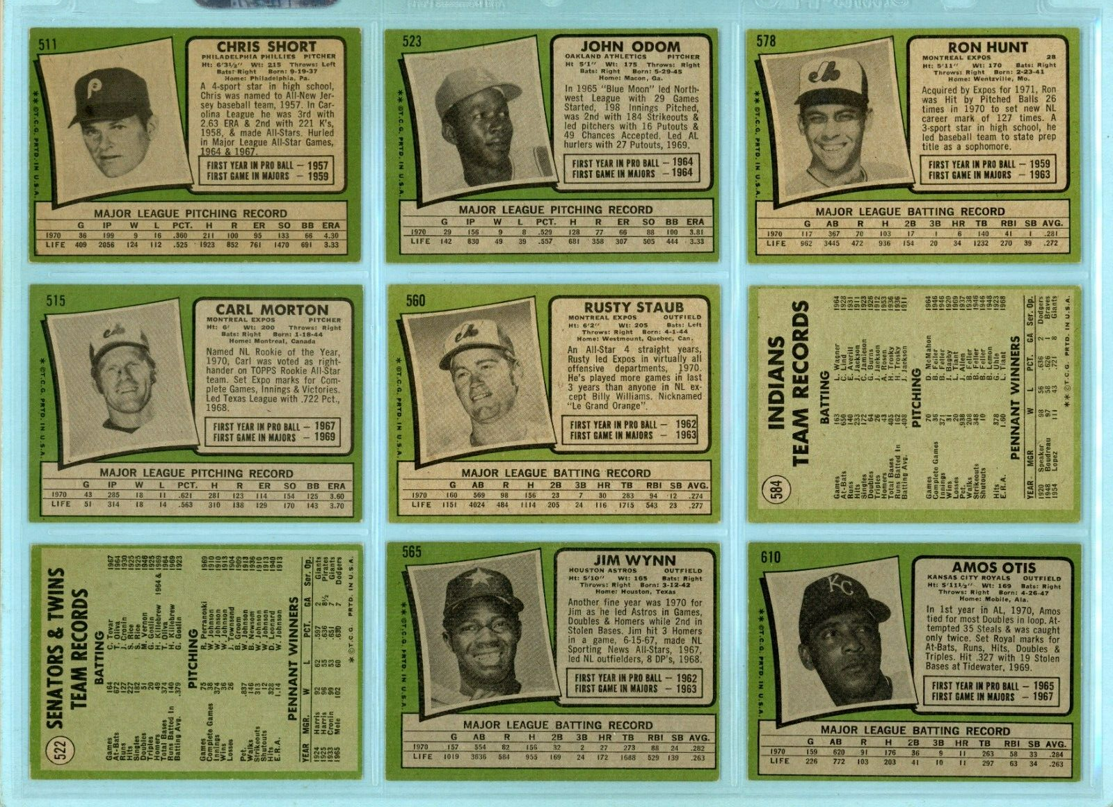 1971 Topps Starter Set Lot of 92 Different Baseball Cards Ex - Ex/Mt