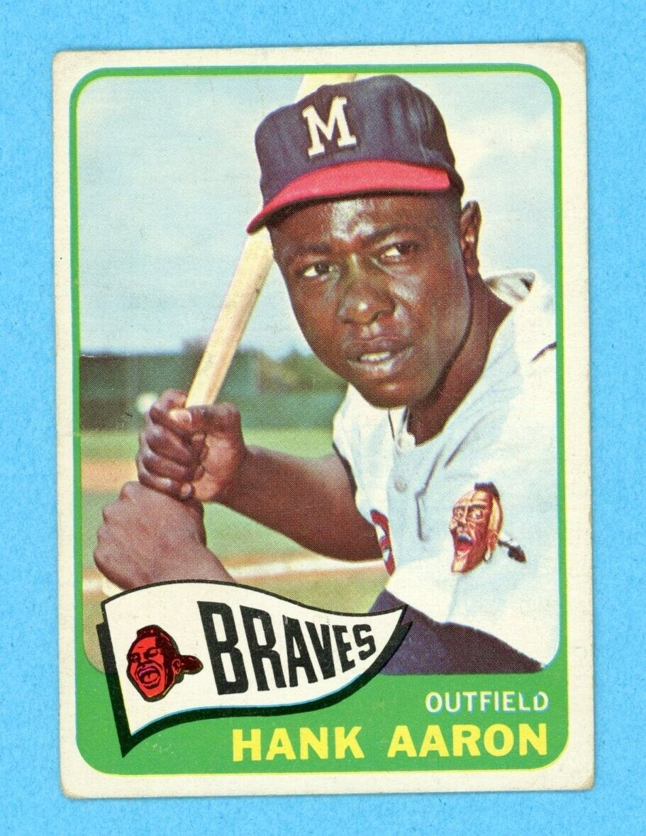 1965 Topps #170 Hank Aaron Milwaukee Braves Baseball Card VG flwc