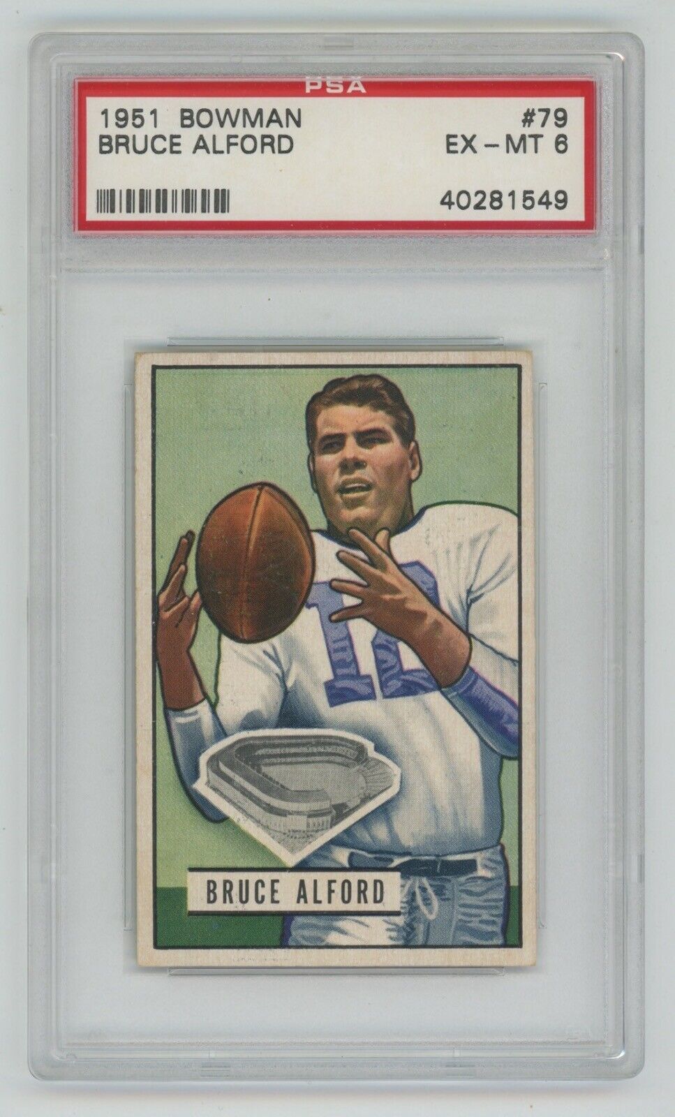 Bruce Alford 1951 Bowman Football #79 • PSA 6 EX-MT