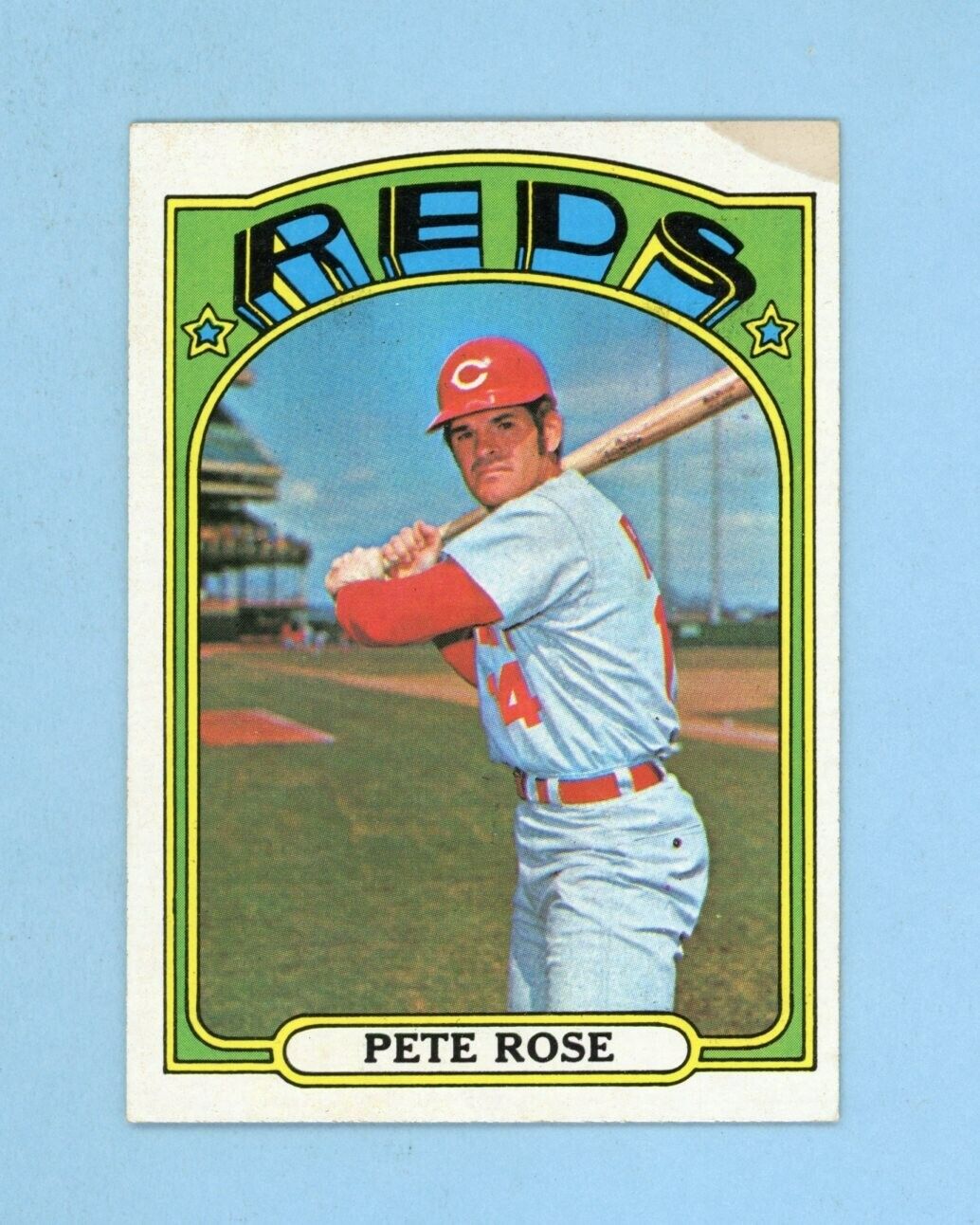 1972 Topps #559 Pete Rose Cincinnati Reds Baseball Card Ex/Mt ap stain trc