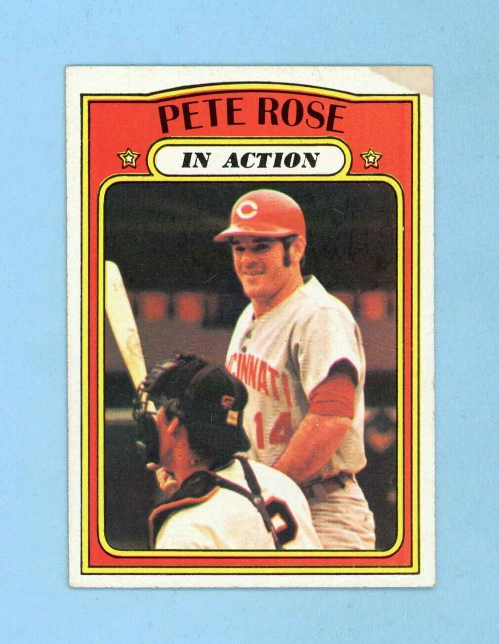 1972 Topps #560 Pete Rose In Action Cinn Reds Baseball Card E+-E/M app stain trc