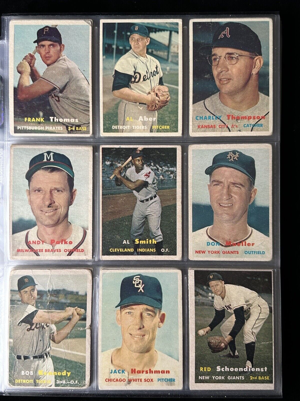 1957 Topps Starter Set Lot of 192 Diff. Baseball Cards w/41 Middle Series