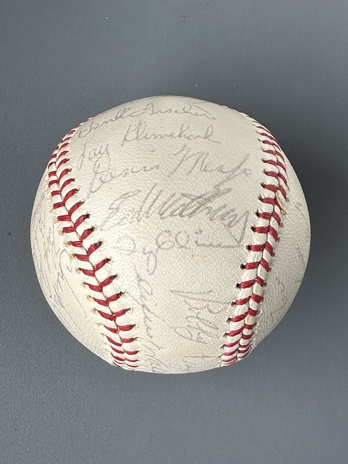 1965 Milwaukee Braves TEAM SIGNED Official NL Baseball 28 sigs w/ Hank Aaron JSA