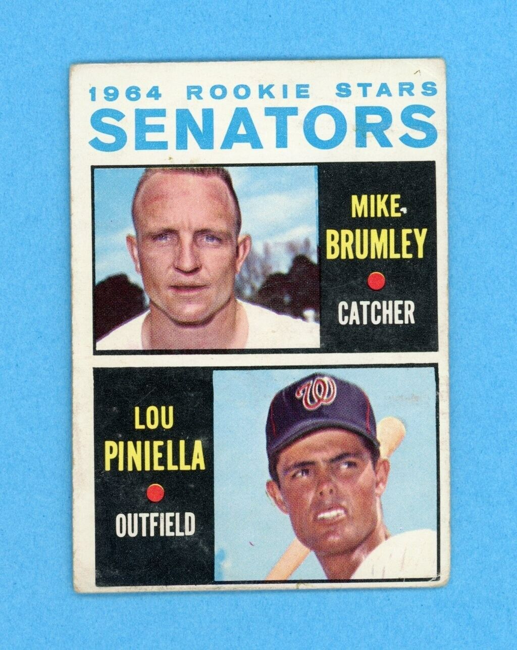 1964 Topps #167 Lou Piniella Washington Senators Rookie Baseball Card Low Grade