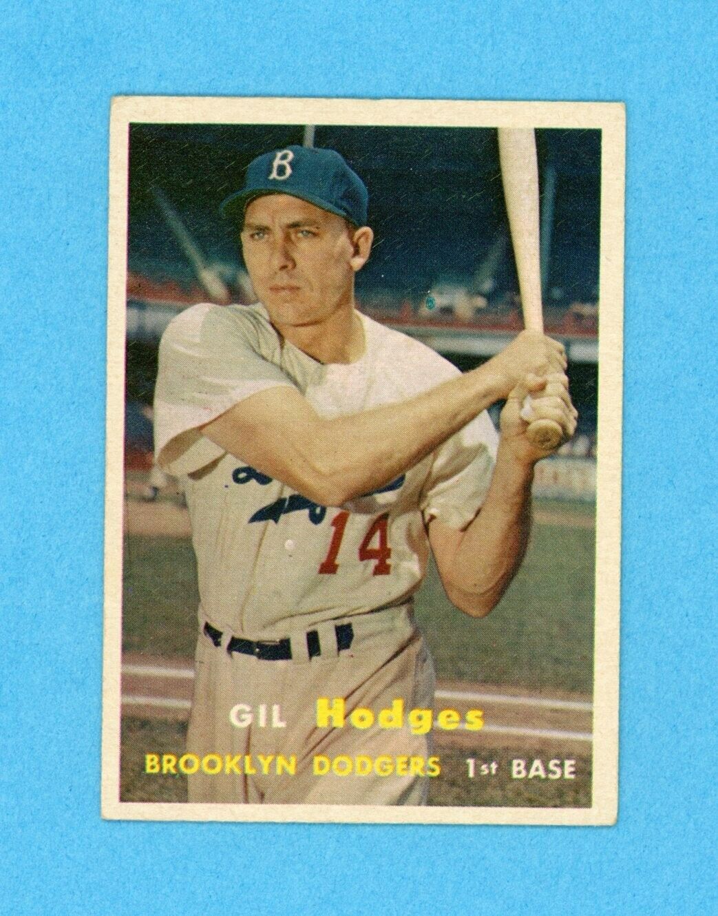 1957 Topps #80 Gil Hodges Brooklyn Dodgers Baseball Card EX