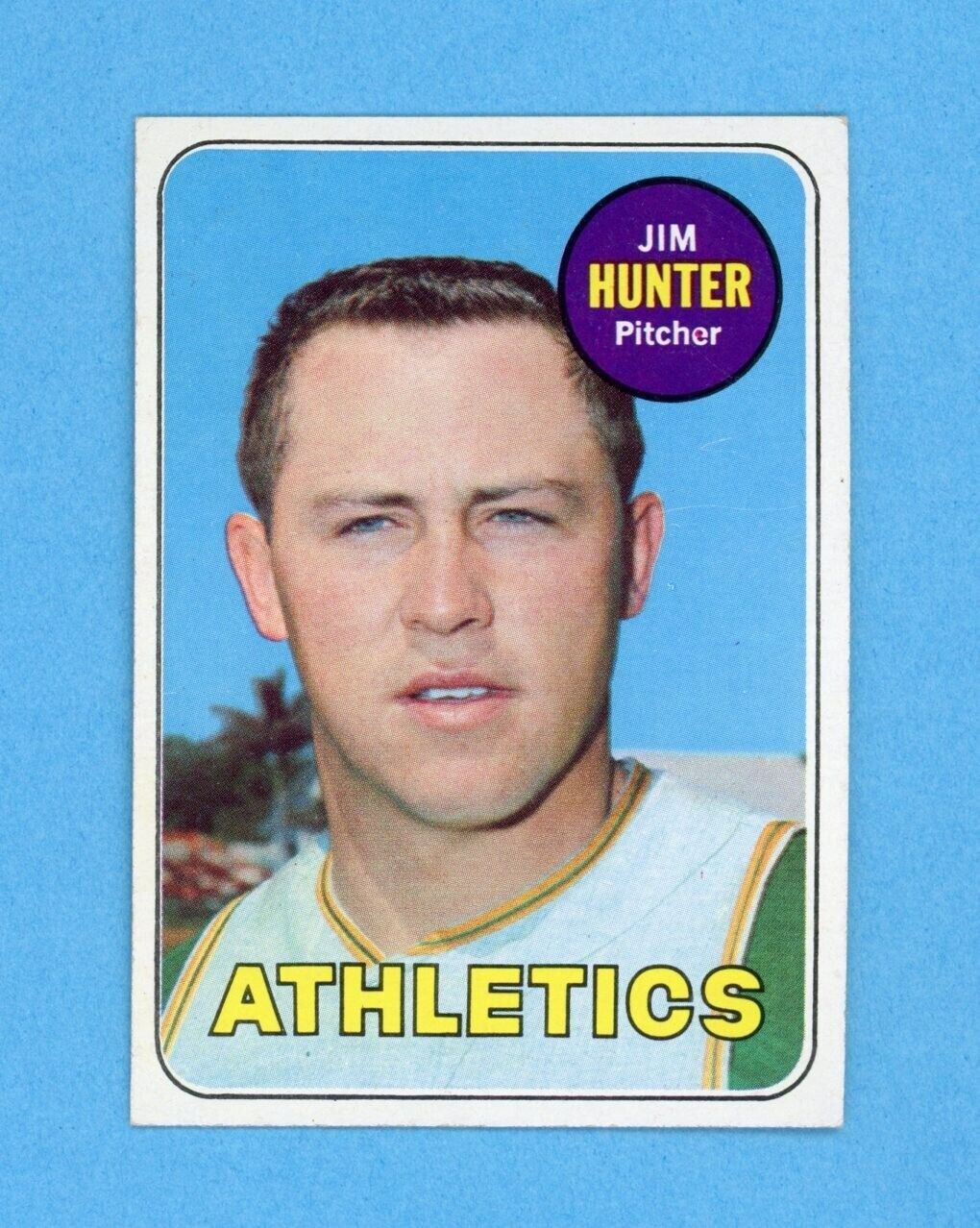 1969 Topps #235 Jim Catfish Hunter Oakland A's Baseball Card EX+ - Ex/Mt