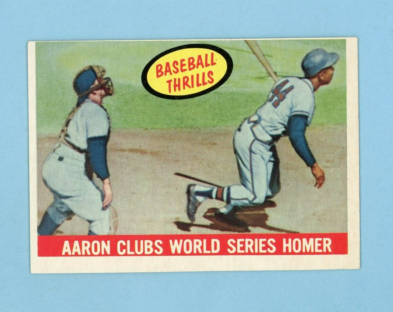 1959 Topps #467 Hank Aaron Clubs World Series Homer Baseball Card Ex/Mt o/c