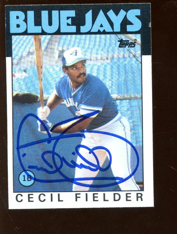 1986 Topps Baseball Card #386 Cecil Fielder Rookie Autographed NRMT