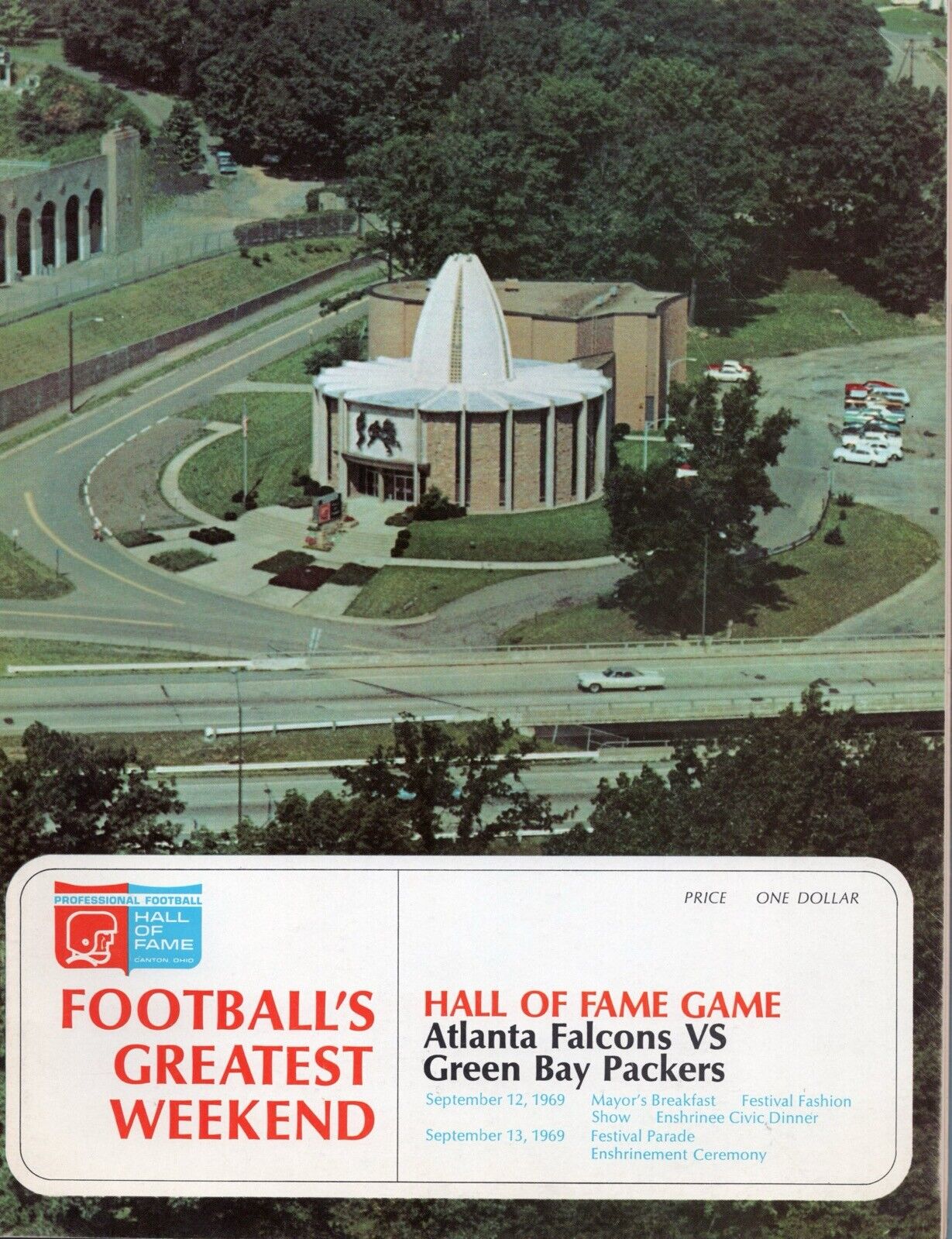 1969 Pro Football Hall of Fame Game Program • Packers vs Falcons