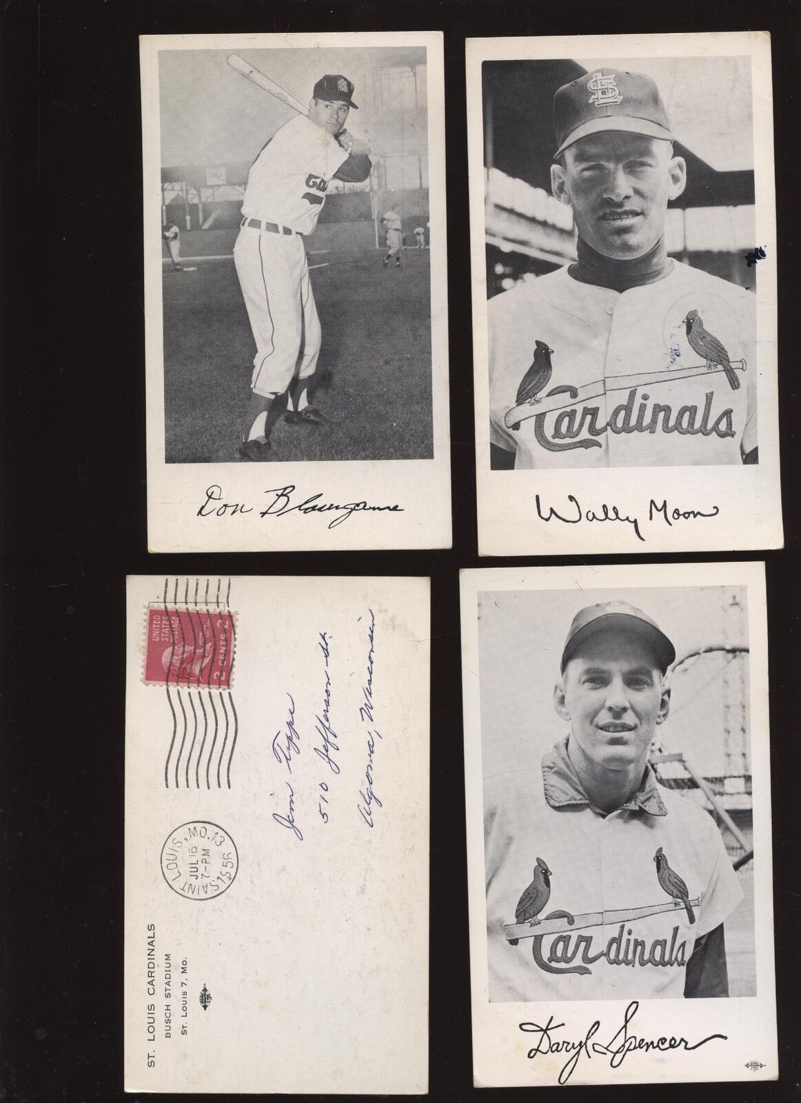 1956/58 St. Louis Card Photo Postcards 11 Different Some Autographed