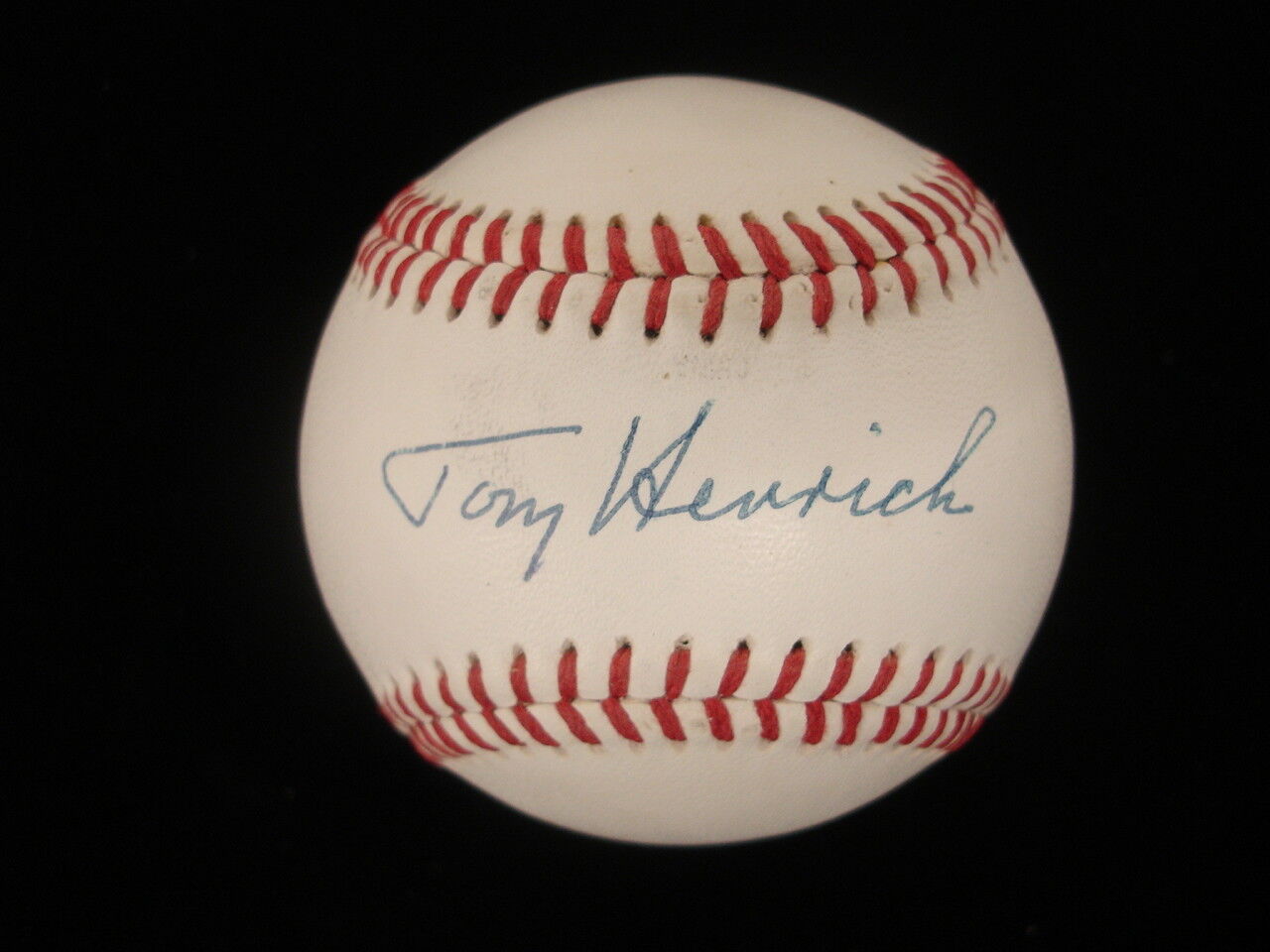 Tom Henrich Autographed International League Baseball - JSA