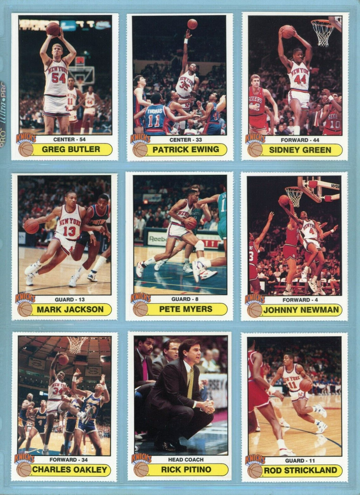 1988-89 Frito Lay New York Knicks Set of 15 Basketball Cards Ex/Mt