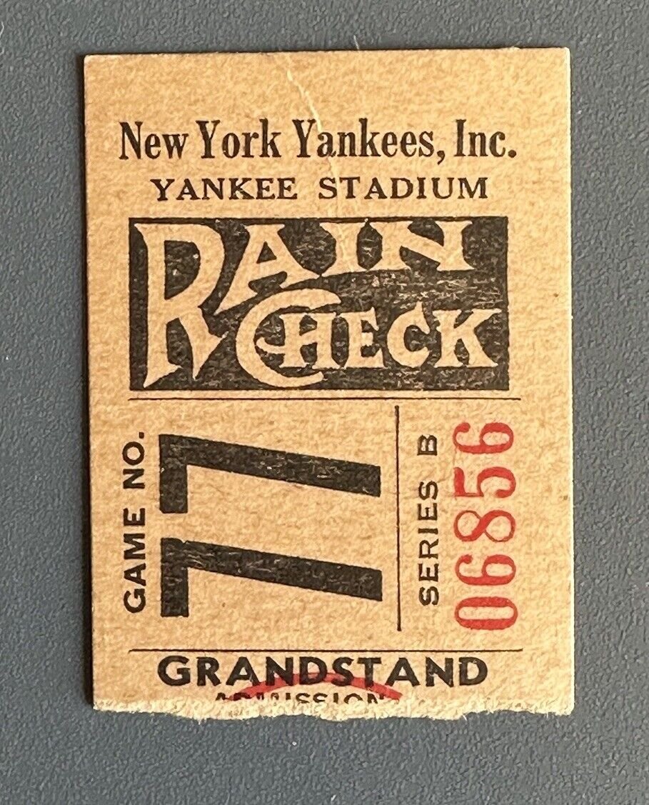 Oct 2 1949 NY Yankees Ticket Stub vs Red Sox - Yankees Win Pennant on Last Day!