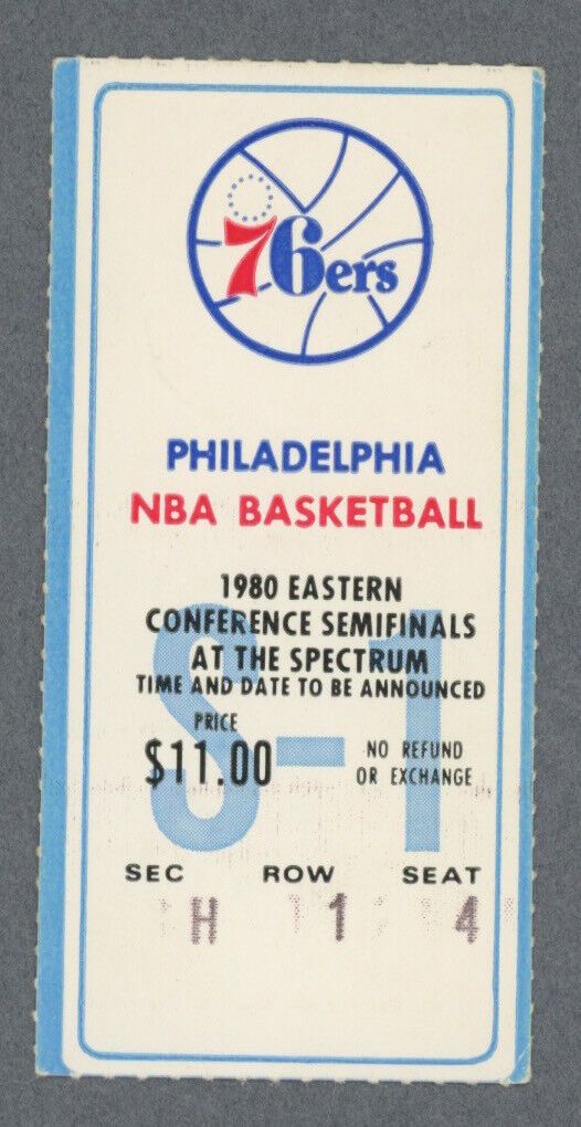 1980 NBA Eastern Conf Semifinals  at Philadelphia 76ers The Spectrum Ticket Stub