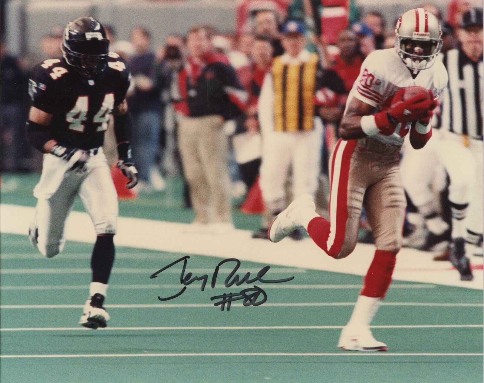 Jerry Rice Signed 8x10 Photo Auto with B&E Hologram