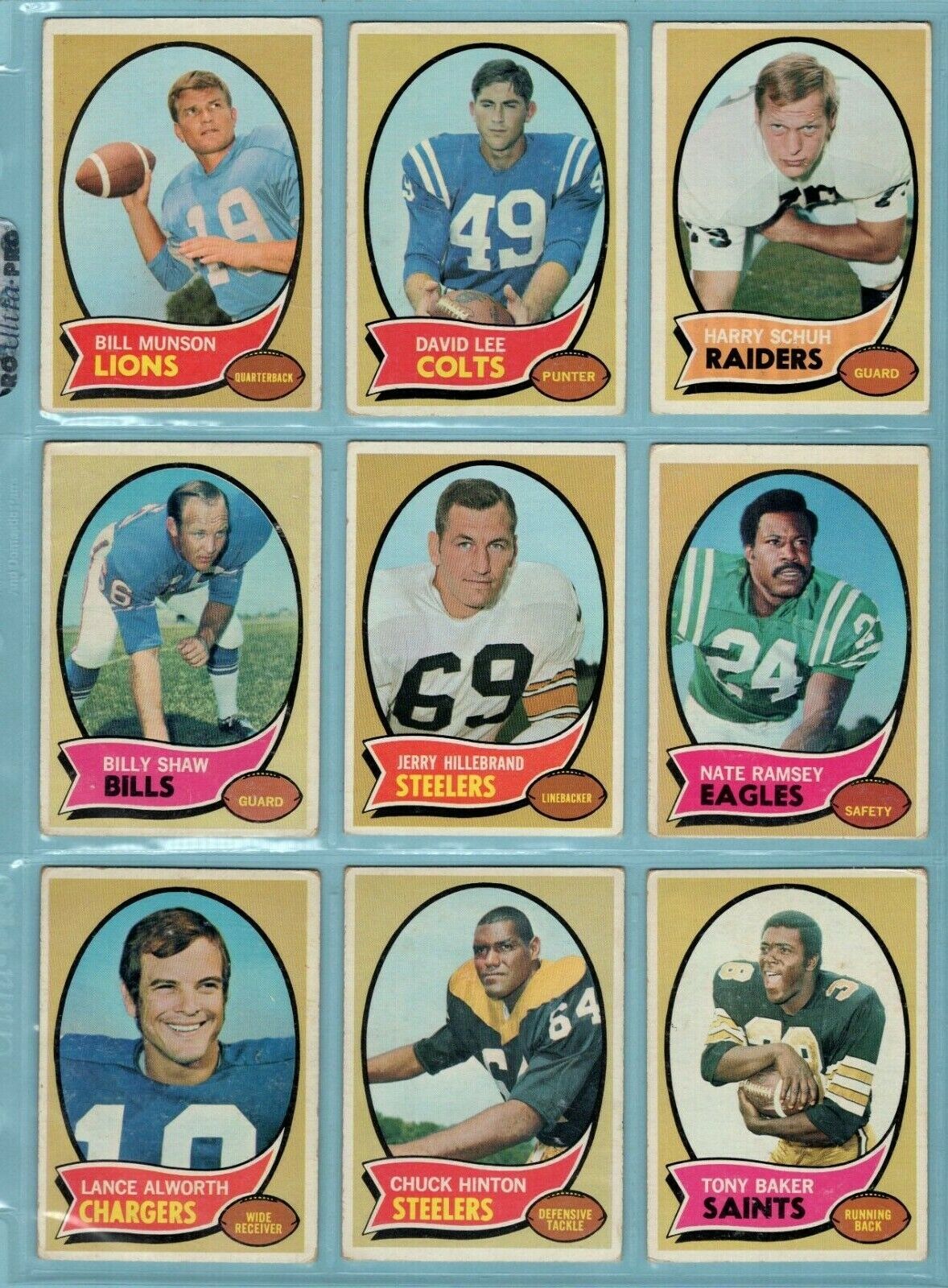 1970 Topps Starter Set Lot of 94 Different Football Cards Low Grade