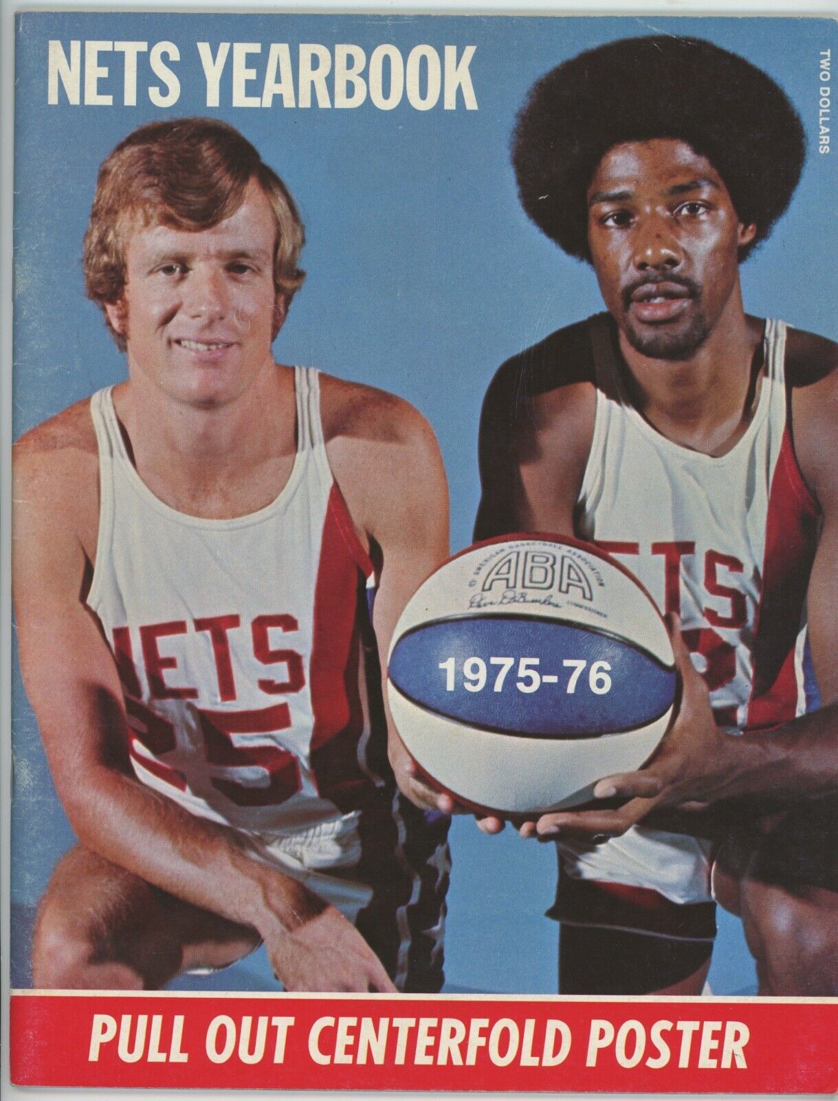 1975-76 New York Nets ABA Yearbook with Dr. J Poster Insert