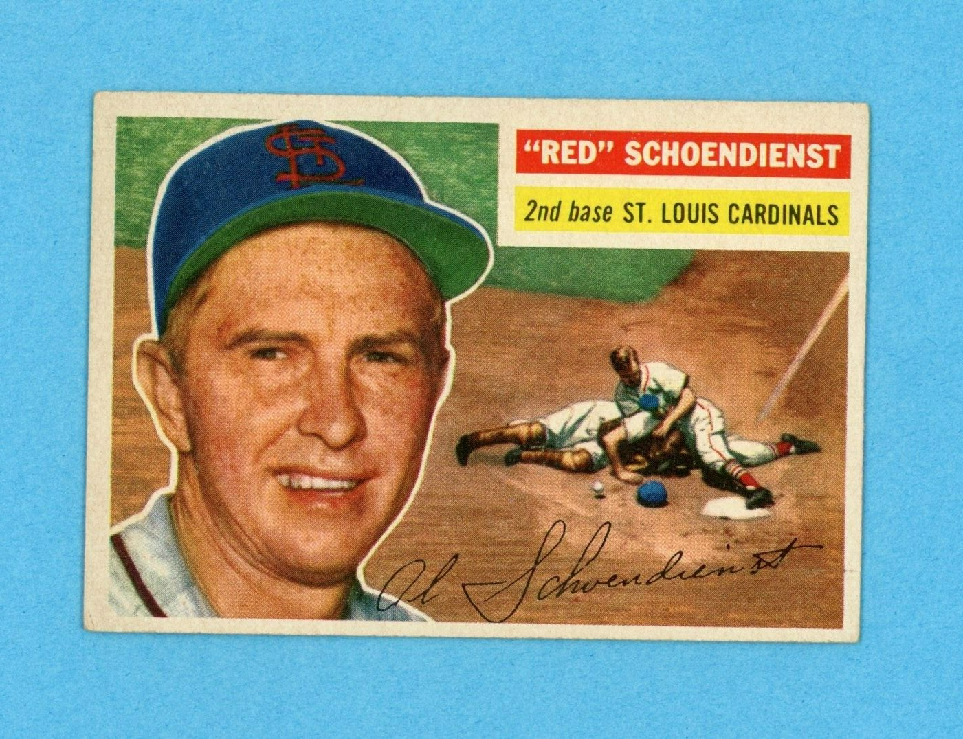 1956 Topps #165 Red Schoendienst St. Louis Cardinals Baseball Card EX - EX+