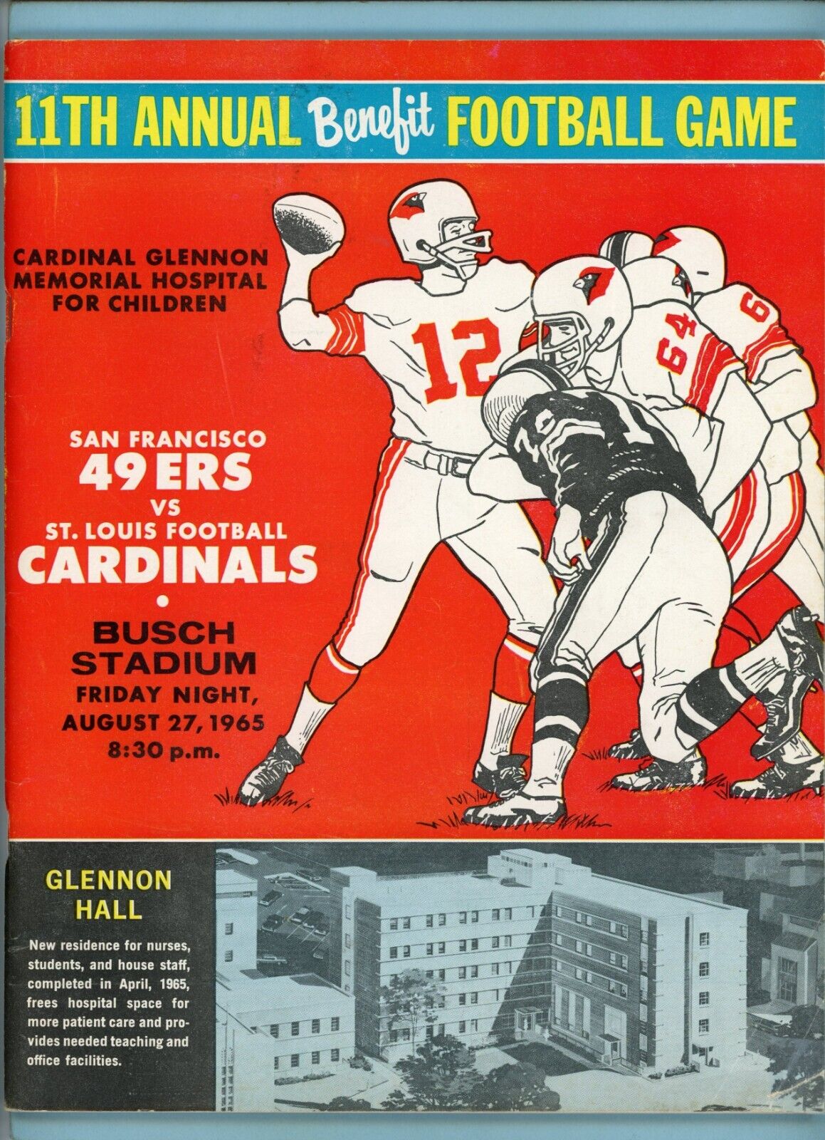 August 27, 1965 NFL Pre Season San Francisco 49ers vs St Louis Cardinals Program